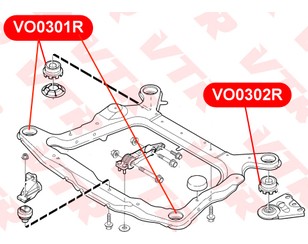 Сайлентблок передней балки для Volvo 850 1994-1997 новый