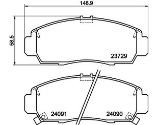 Колодки тормозные передние к-кт для Honda Stream 2001-2005 новый