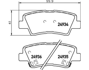 Колодки тормозные задние дисковые к-кт для Kia RIO 2011-2017 новый