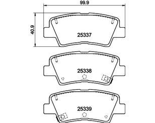 Колодки тормозные задние дисковые к-кт для Kia RIO 2011-2017 новый