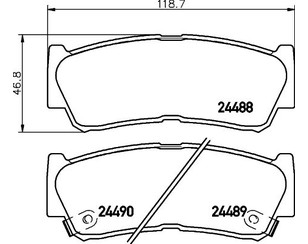 Колодки тормозные задние дисковые к-кт для Hyundai Santa Fe (CM) 2006-2012 новый