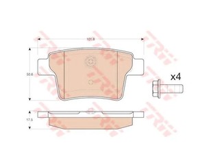 Колодки тормозные задние дисковые к-кт для Ford Mondeo III 2000-2007 новый