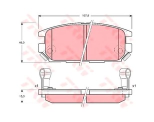 Колодки тормозные задние дисковые к-кт для Mitsubishi Space Wagon (N3,N4) 1991-2000 новый
