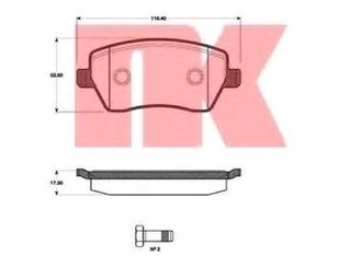 Колодки тормозные передние к-кт для Nissan Note (E11) 2006-2013 новый