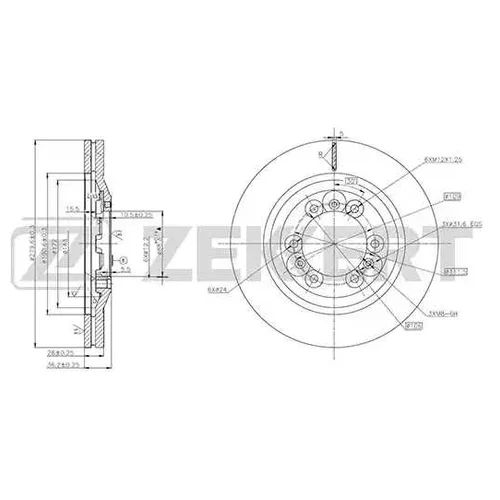 BS-5671 Zekkert Диск тормозной передний вентилируемый от производителя ...