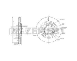 Диск тормозной передний вентилируемый для Great Wall Hover H3 2010-2014 новый