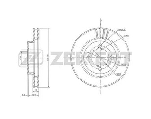 Диск тормозной передний вентилируемый для Geely FC/Vision 2008-2011 новый