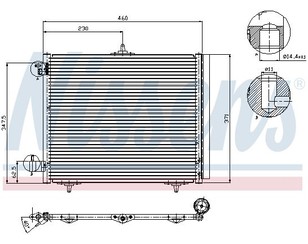 Радиатор кондиционера (конденсер) для Citroen DS3 2009-2015 новый