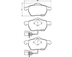 Колодки тормозные передние к-кт для Audi A6 [C5] 1997-2004 новый