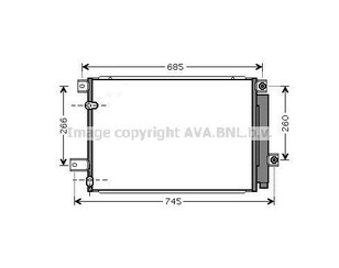 Радиатор кондиционера (конденсер) для Toyota Avensis II 2003-2008 новый