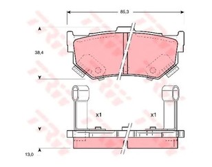 Колодки тормозные задние дисковые к-кт для Honda Prelude >1987 новый