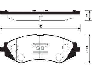 Колодки тормозные передние к-кт для Chevrolet Evanda 2004-2006 новый