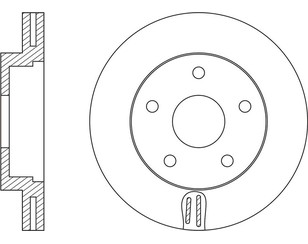 Диск тормозной передний вентилируемый для Nissan Serena (C24) 2000-2005 новый