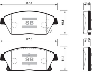 Колодки тормозные передние к-кт для Chevrolet Orlando 2011-2015 новый