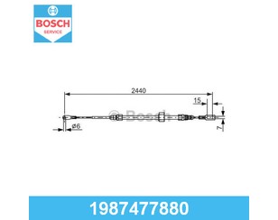 Трос стояночного тормоза передний для Mercedes Benz Sprinter (901-905)/Sprinter Classic (909) 1995-2006 новый