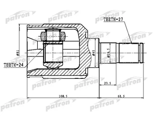 ШРУС внутренний передний для Kia Spectra 2001-2011 новый