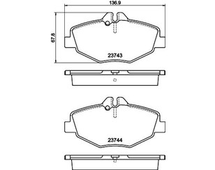 Колодки тормозные передние к-кт для Mercedes Benz W211 E-Klasse 2002-2009 новый