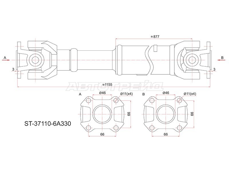 Вал карданный зад TOYOTA LAND CRUISER 80/105 90-