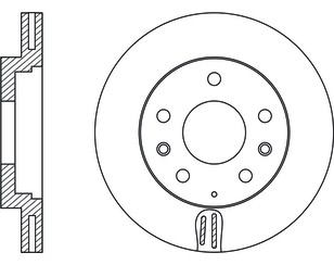 Диск тормозной передний вентилируемый для Mazda 323 (BJ) 1998-2003 новый