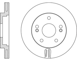Диск тормозной передний вентилируемый для Hyundai Avante 2010-2015 новый