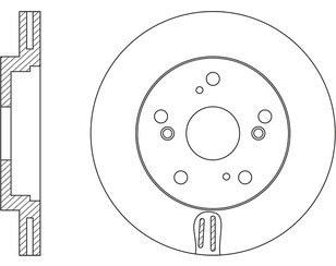 Диск тормозной передний вентилируемый для Honda Civic 5D 2012-2016 новый