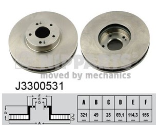 Диск тормозной передний вентилируемый для Hyundai Santa Fe (CM) 2006-2012 новый