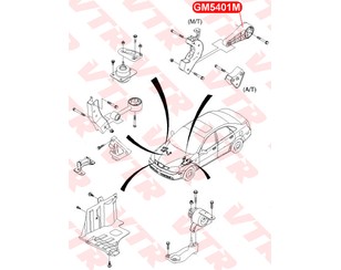 Опора КПП задняя для Daewoo Gentra II 2013-2015 новый