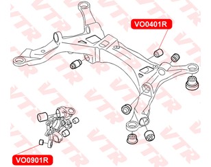 Сайлентблок задней балки задний для Volvo XC70 Cross Country 2000-2007 новый