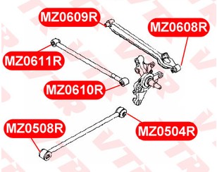 Сайлентблок продольной тяги задний (п.з.к.) для Mazda 626 (GE) 1992-1997 новый
