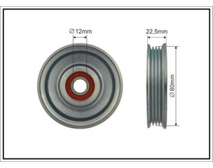 Ролик-натяжитель ручейкового ремня для Nissan Navara (D40) 2005-2015 новый