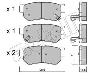 Колодки тормозные задние дисковые к-кт для Hyundai XG 1998-2005 новый