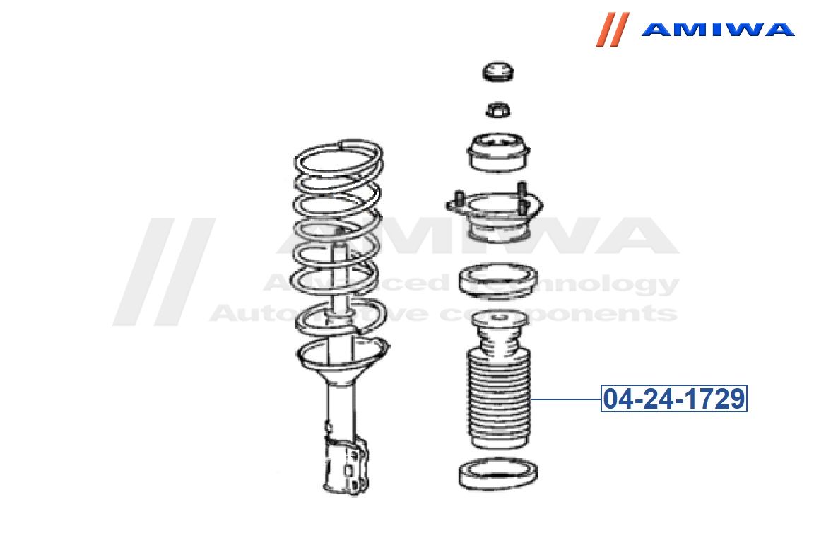 04-24-1729 Amiwa Пыльник с отбойником к-кт на 1 задней подвески от  производителя по спец цене купить в Туле