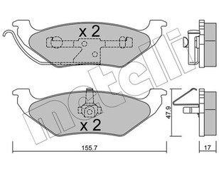 Колодки тормозные задние дисковые к-кт для Chrysler Voyager/Caravan 1996-2001 новый