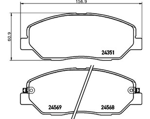 Колодки тормозные передние к-кт для Kia Mohave 2009> новый