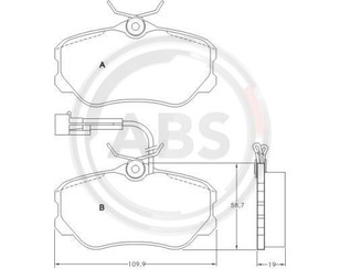 Колодки тормозные передние к-кт для Lancia Thema 1984-1992 новый