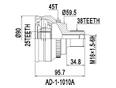 ШРУС наружный передний ODM AD11010A