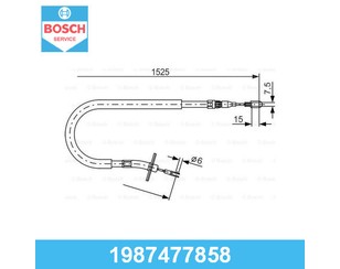 Трос стояночного тормоза левый для Mercedes Benz Sprinter (901-905)/Sprinter Classic (909) 1995-2006 новый