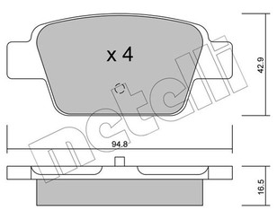 Колодки тормозные задние дисковые к-кт для Fiat Stilo 2002-2010 новый