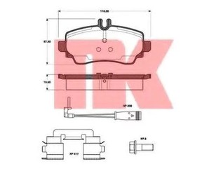 Колодки тормозные передние к-кт для Mercedes Benz VANEO W414 2001-2006 новый