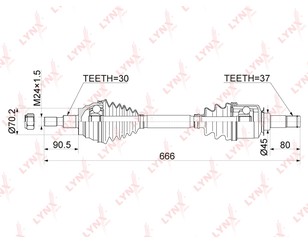 Полуось передняя левая для Mercedes Benz W164 M-Klasse (ML) 2005-2011 новый