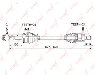 Полуось передняя левая для Nissan Almera N16 2000-2006 новый