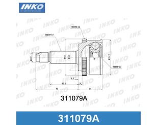 ШРУС наружный передний 22 для Hyundai Elantra 2006-2011 новый