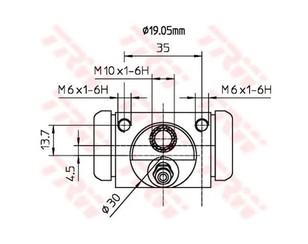 Цилиндр тормозной задний для Mazda Mazda 2 (DY) 2003-2006 новый