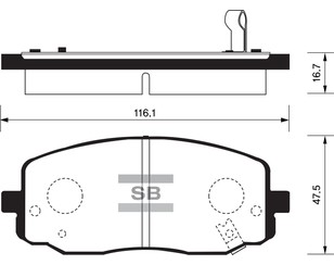 Колодки тормозные передние к-кт для Hyundai i20 2008-2014 новый