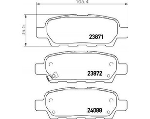 Колодки тормозные задние дисковые к-кт для Nissan Tiida (C13) 2015> новый