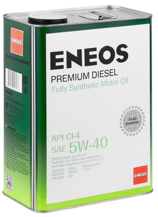Масло ENEOS PREMIUM DIESEL 5W40 4Л купить в ЕвроАвто