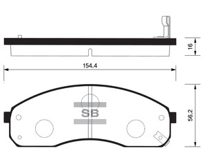 Колодки тормозные передние к-кт для Kia Pregio 1997-2005 новый