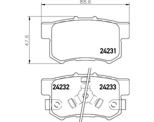 Колодки тормозные задние дисковые к-кт для Honda CR-V 2007-2012 новый
