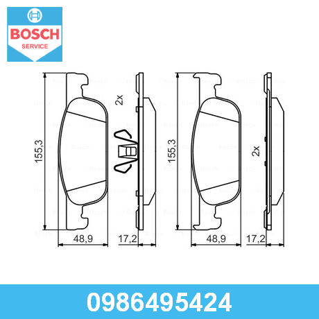 BOSCH 0986495424 Колодки тормозные передние к-кт