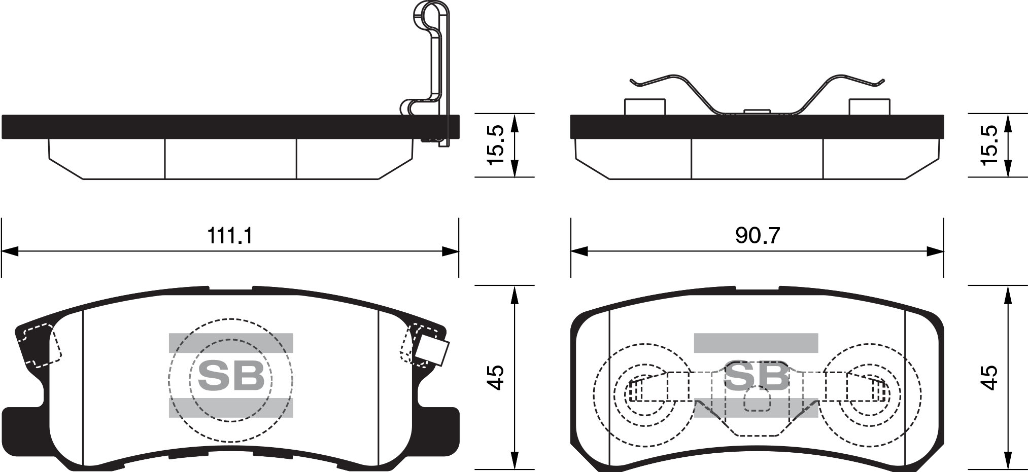 Колодки тормозные задние дисковые к-кт
